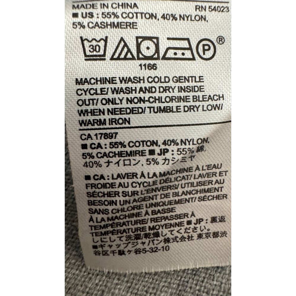 Banana Republic Womens Gray V-Neck Sweater S 55% Cotton 40% Nylon 5% Cashmere - Picture 12 of 13